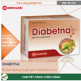 DIABETNA [Hộp 40 viên] - Ổn định đường huyết, phòng ngừa biến chứng tiểu đường