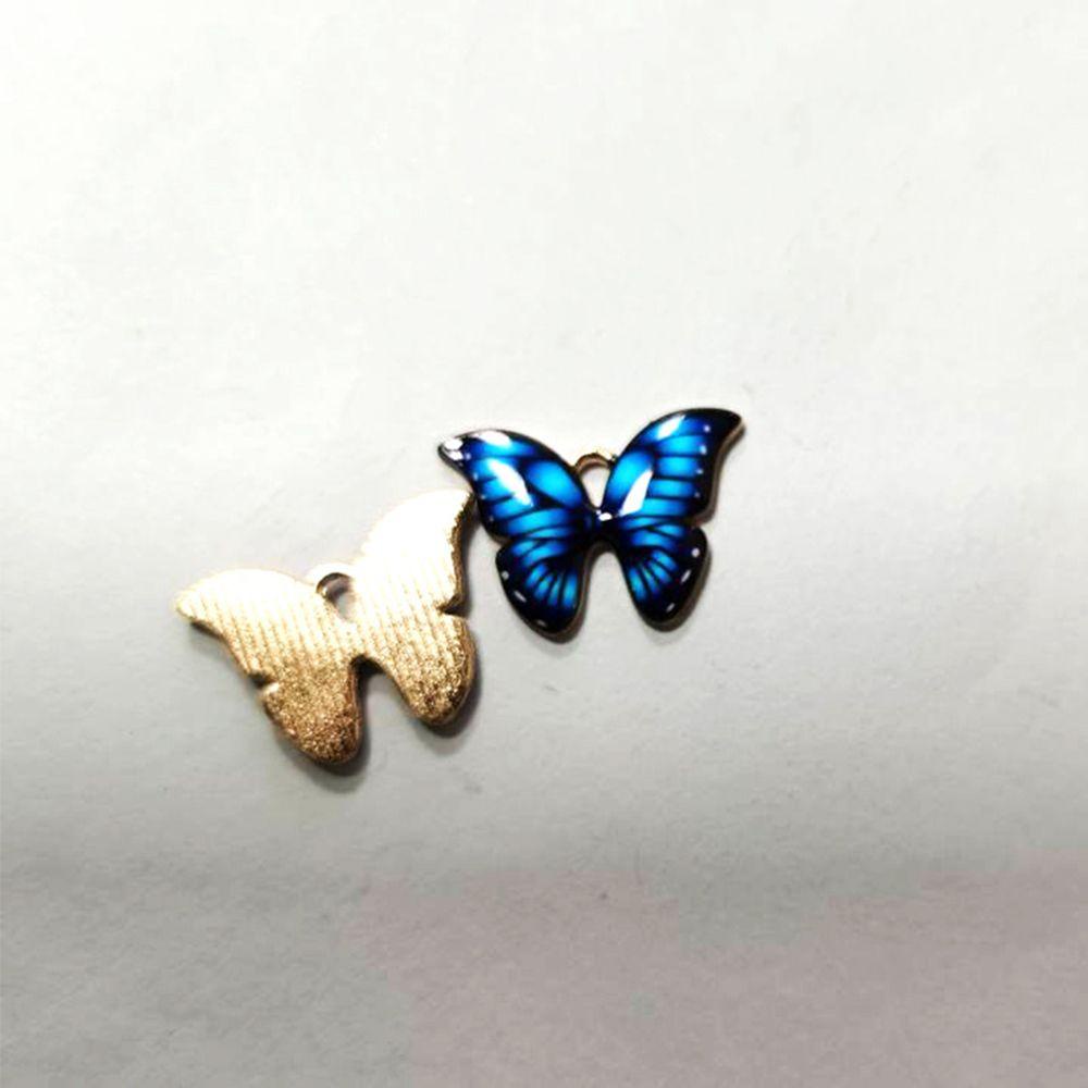 Set 10 Mặt Dây Chuyền Hình Bướm Bằng Kim Loại Tráng Men Thủ Công DIY