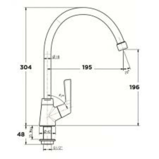 Vòi rửa bát 1 đường lạnh American Standard FFAST606 WF-T606