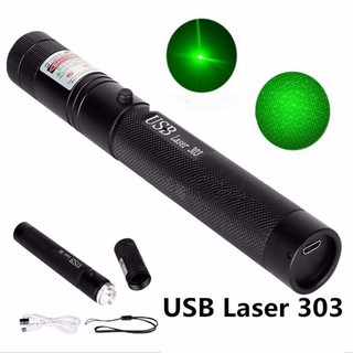 Bút laser 303 tia xanh chân sạc usb cao cấp
