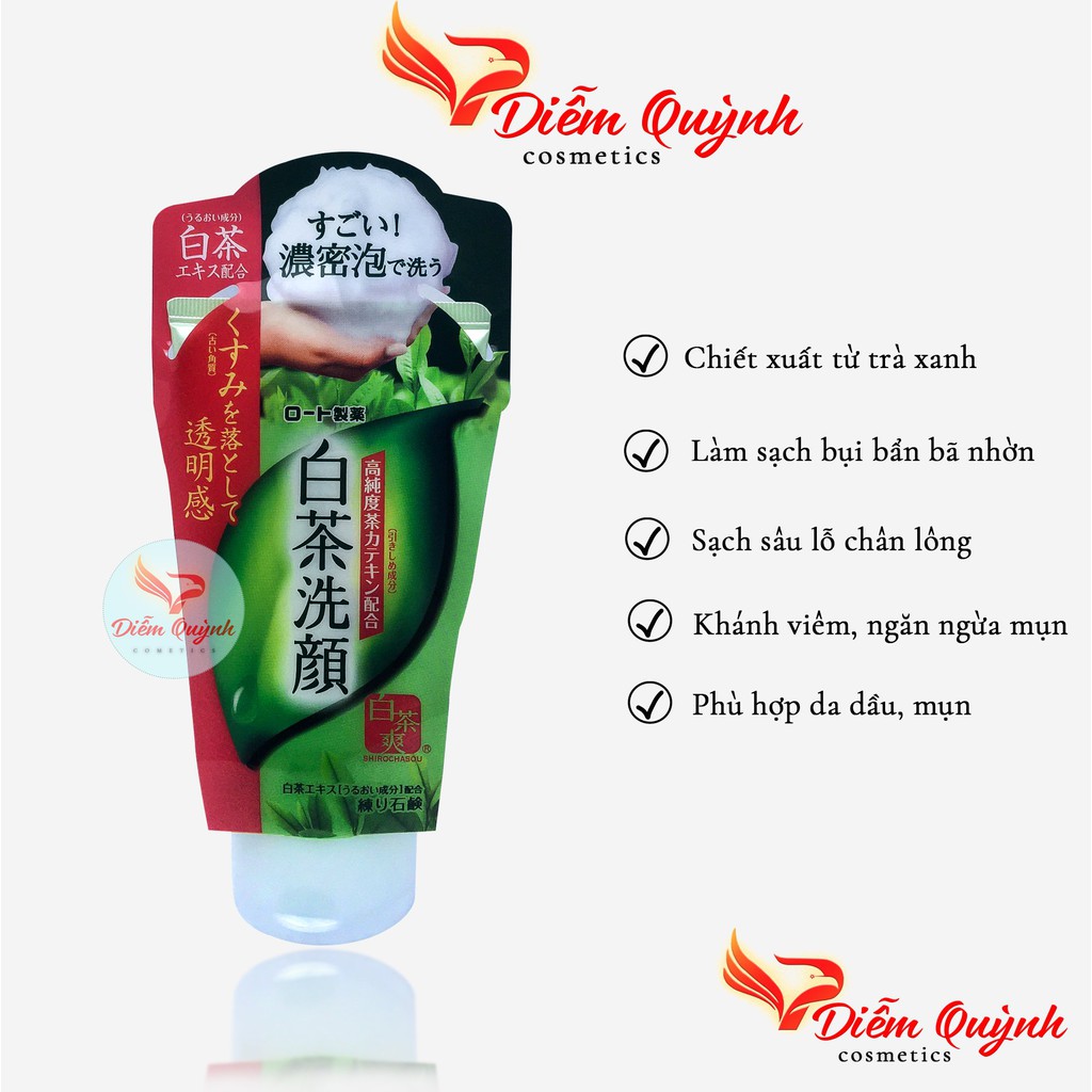  Sữa rửa mặt trà xanh Rohto Shirochasou Nhật Bản 120g | BigBuy360 - bigbuy360.vn