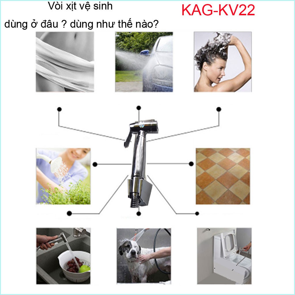 Vòi xịt vệ sinh cao cấp, vòi rửa vệ sinh cao cấp KAG-KV22