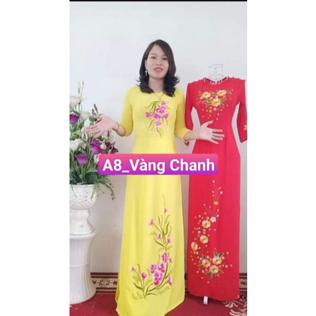 ÁO DÀI THÊU HOA - VẢI LỤA TẰM CAO CẤP