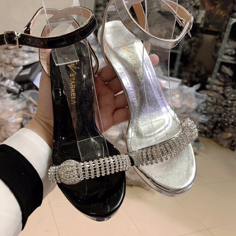 [Xưởng giày cao gót] Sandal nữ cao gót 12p quai Lắc đá Jimicho siêu chảnh