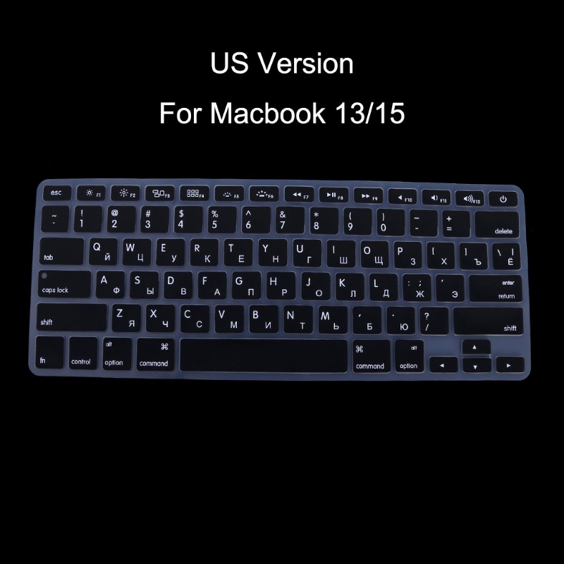 US Version Russian Keyboard Silicone Skin Cover For Apple Macbook Air Pro 13 15