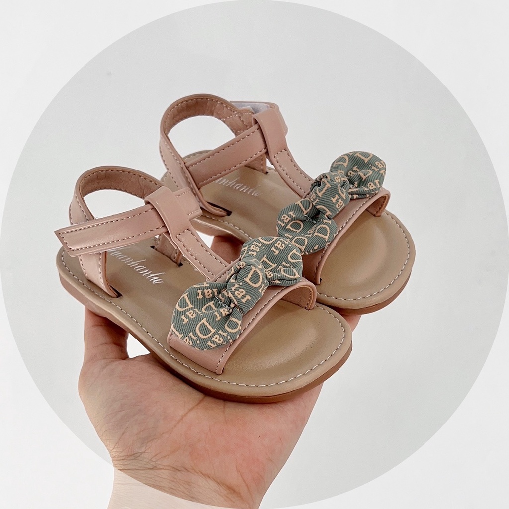 Sandal bé gái - dép đi học cho bé đế dẻo chống trượt êm, bảo vệ chân nơ xinh xắn đi mùa hè 2215 ( có ảnh thât)