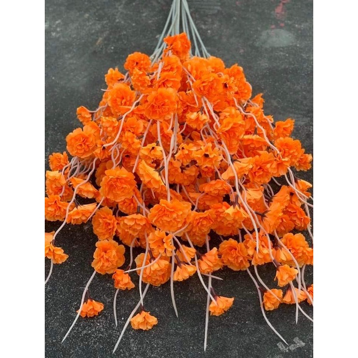 Cành Hoa Đào Râu Cao Cấp Bông To Cánh Đẹp, Cắm Bình Trang Trí .Hoa giả