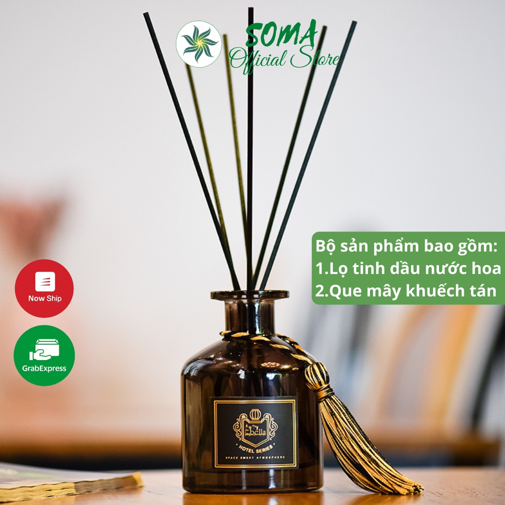 Lọ Tròn Khuếch Tán Nước Hoa Tinh Dầu Thơm Phòng 50ML Thiên Nhiên Thơm Để Phòng Ngủ Tán Hương (Giao Mùi Ngẫu Nhiên)