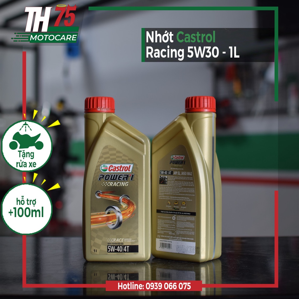 NHỚT XE MÁY CAO CẤP CASTROL POWER1 RACING 5W40 CHAI VÀNG 1L