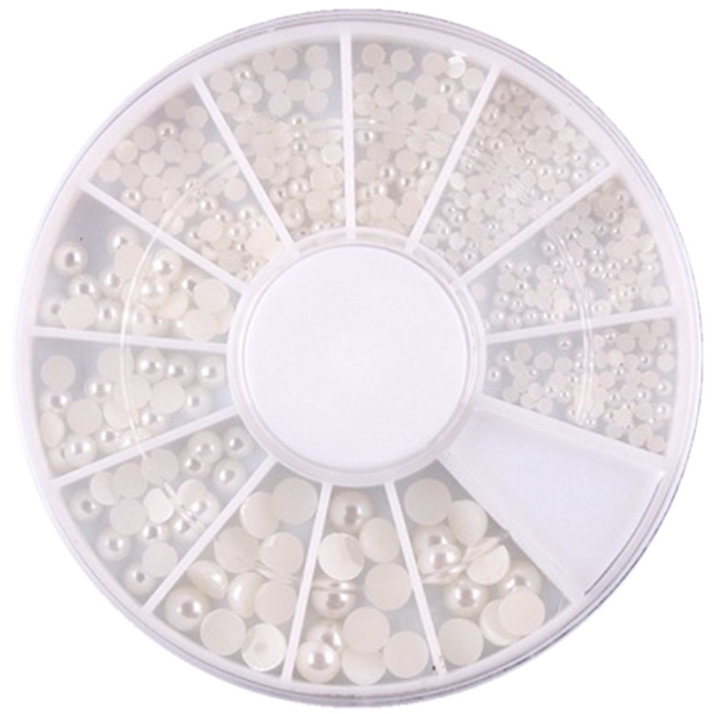 [Hàng mới về] Hộp hạt ngọc trai nhân tạo 2/3mm nhiều kích thước trang trí móng tay đẹp mắt DIY