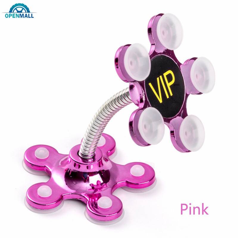 Giá đỡ điện thoại kiểu giác hút hình bông hoa có thể xoay 360 độ tiện dụng cho xe hơi