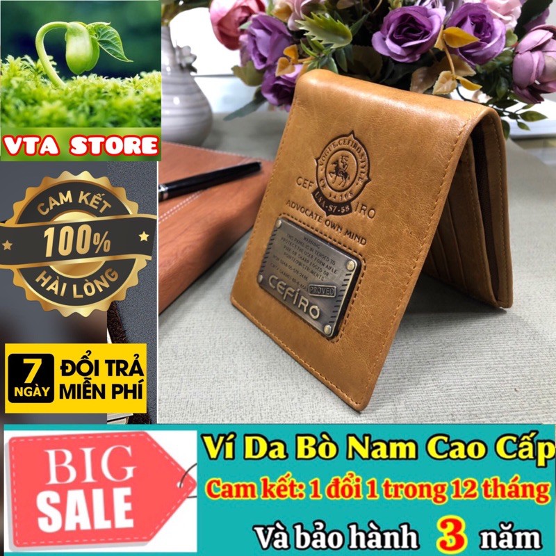 [Da Thật 100%] Ví Da Nam, Bóp Da Nam Da Sáp Cao Cấp, Ví Da Siêu Chất Tặng Kèm Hộp - Mã VA 169