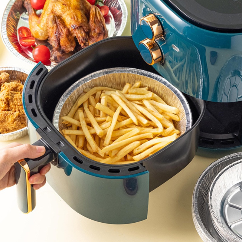 Set 50 / 100 Giấy Thiếc Lót Khay Nướng Bánh / BBQ Hình Tròn Chống Dính Dầu