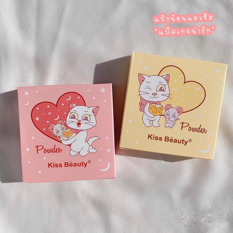 🌈🍓🐈 Phấn Phủ Mèo Phô Mai Powder Kissbeauty Kiềm Dầu, Che Khuyết Điểm, Đi Kèm Bông Phấn Siêu Cute | BigBuy360 - bigbuy360.vn