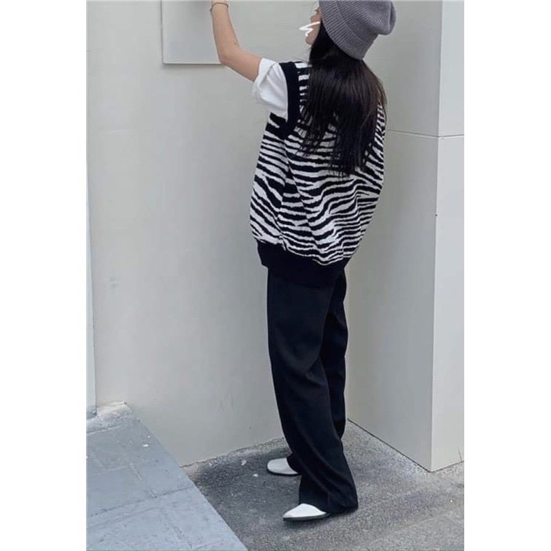 Sét áo cộc tay mix gile loang vằn TT6