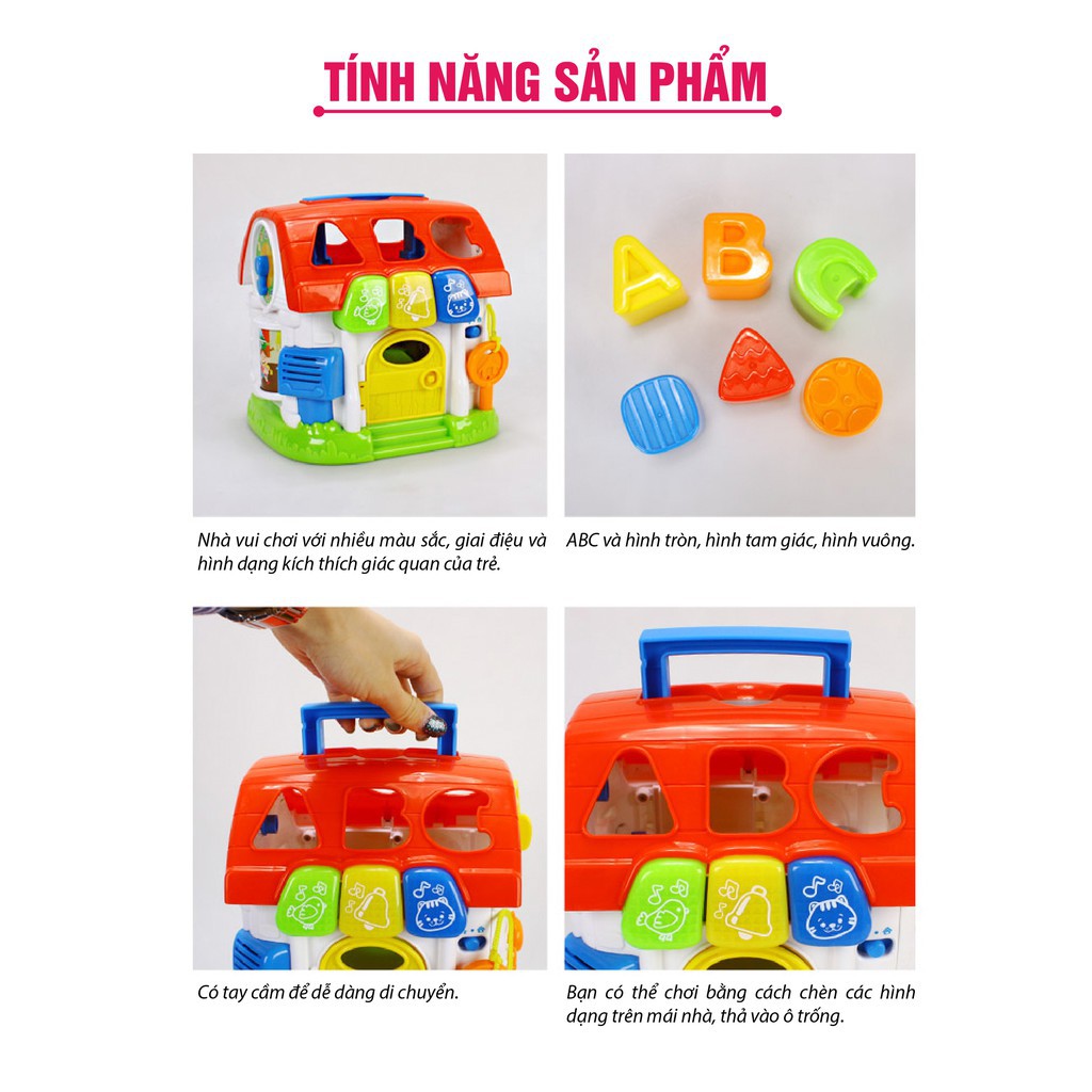 FREE SHIP !!! Đồ chơi thả hình khối mẫu ngôi nhà có nhạc Winfun 0772