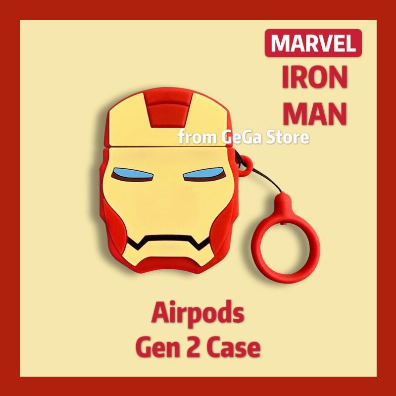 Vỏ Đựng Bảo Vệ Hộp Sạc Tai Nghe Airpods 2 Hình Iron Man