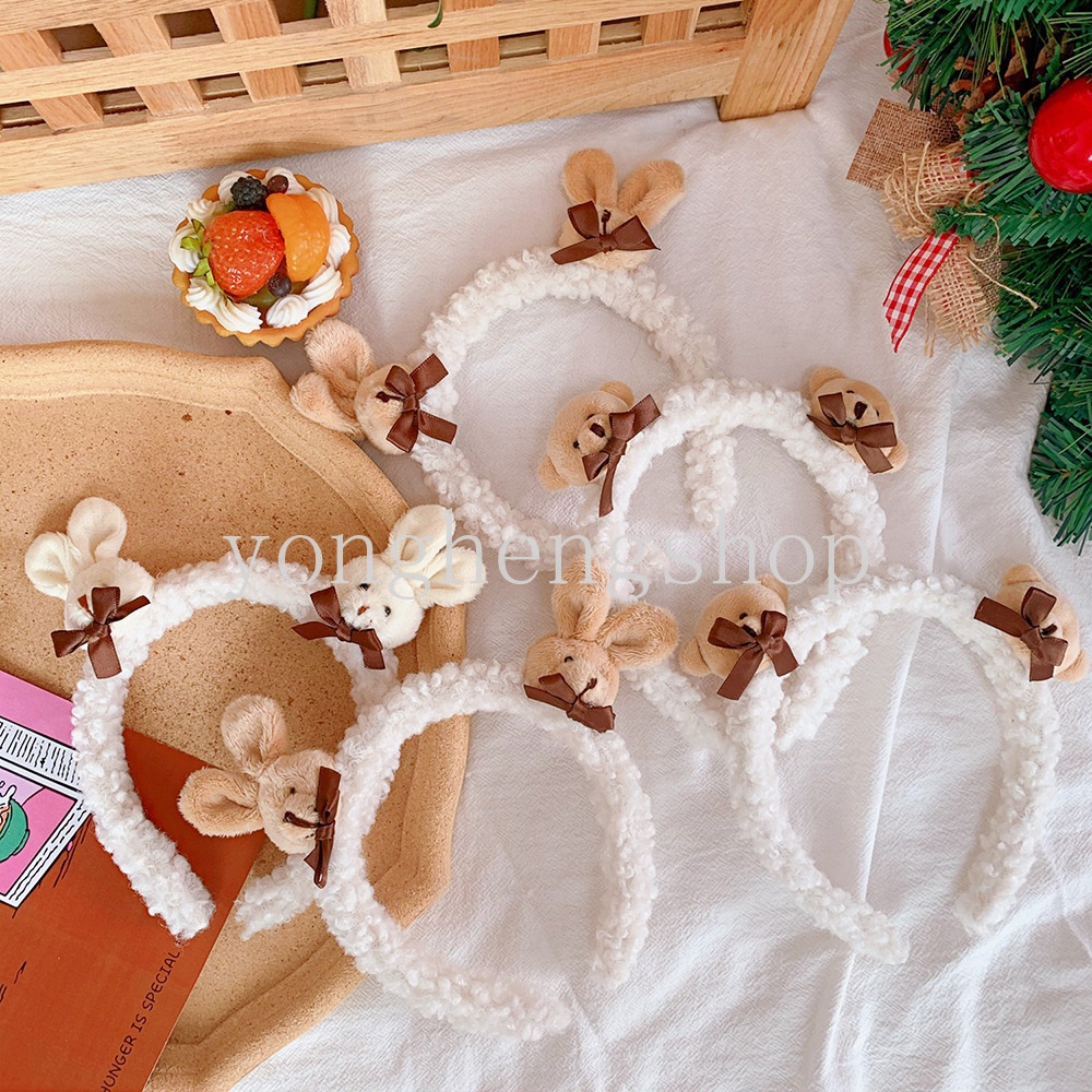 Băng Đô Cài Tóc Tai Thỏ/Gấu Hoạt Hình Dễ Thương Cho Nữ