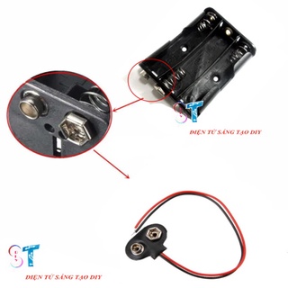 Đế 3 Pin AA đầu ra dây nối pin 9V