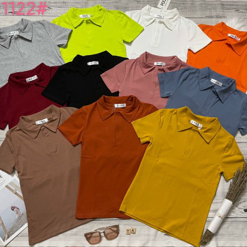 Áo phông trơn cổ bẻ