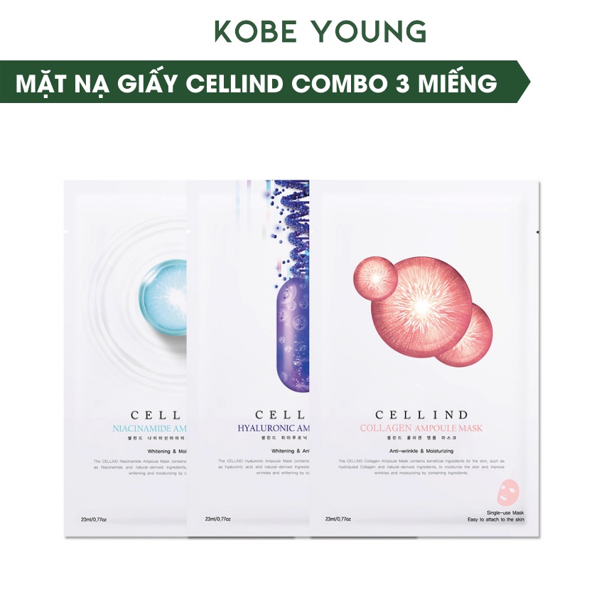 Mặt Nạ Cellind Comnbo 3 Miếng Mặt Nạ Dưỡng Trắng Chống Lão Hóa Dưỡng Ẫm Mask - KOBE YOUNG