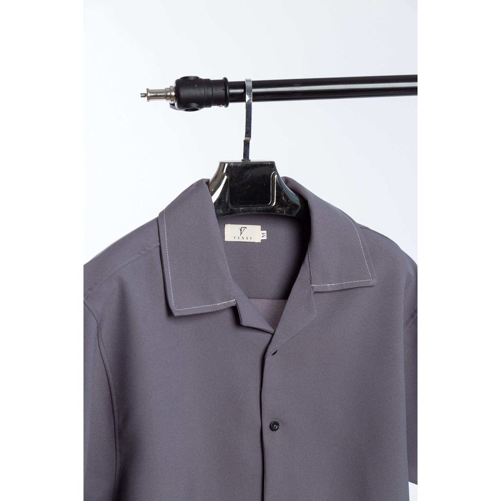 Áo Sơ Mi Nam Nữ Phom Rộng FVNXY Màu Xám Căng Đét Cực Ngầu | BigBuy360 - bigbuy360.vn
