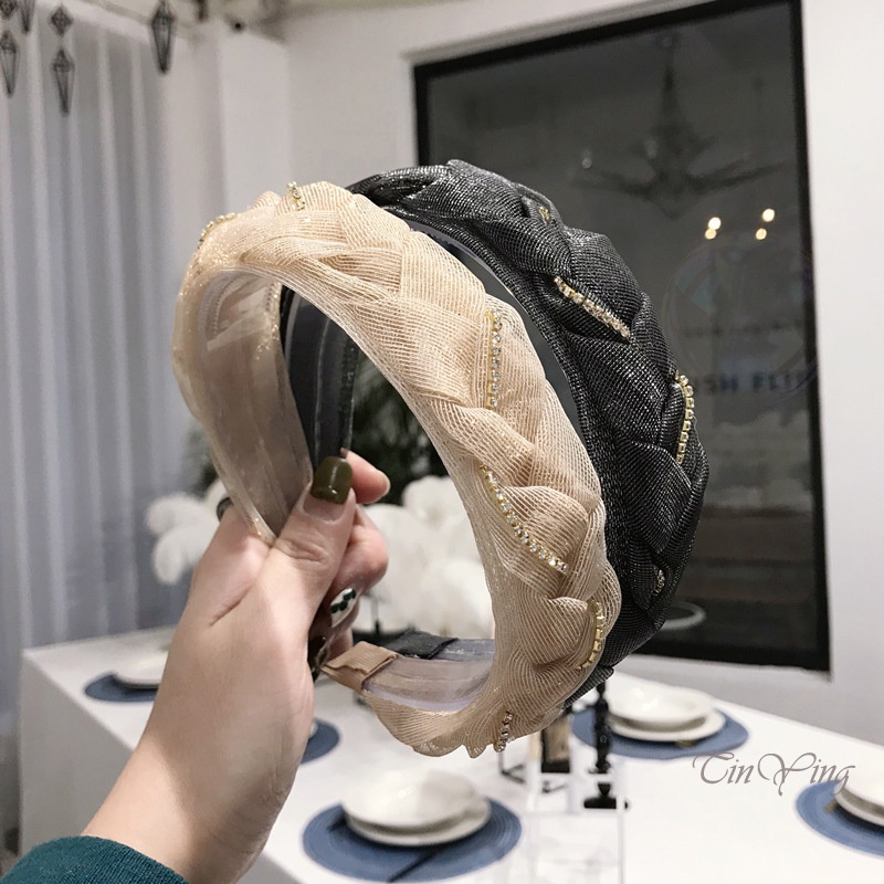 GETNOIVAS Băng đô bản rộng kiểu dáng đơn giản thời trang dành cho nữ