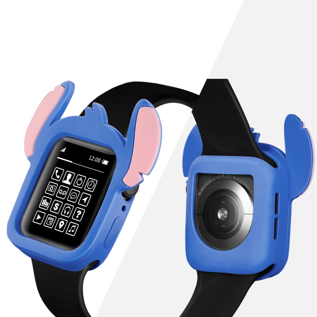 Ốp Bảo Vệ Bằng Silicone Hình Stitch Hoạt Hình Cho Apple Watch Series 7 SE 6 5 4 IWatch 40mm 41mm 44mm 45mm