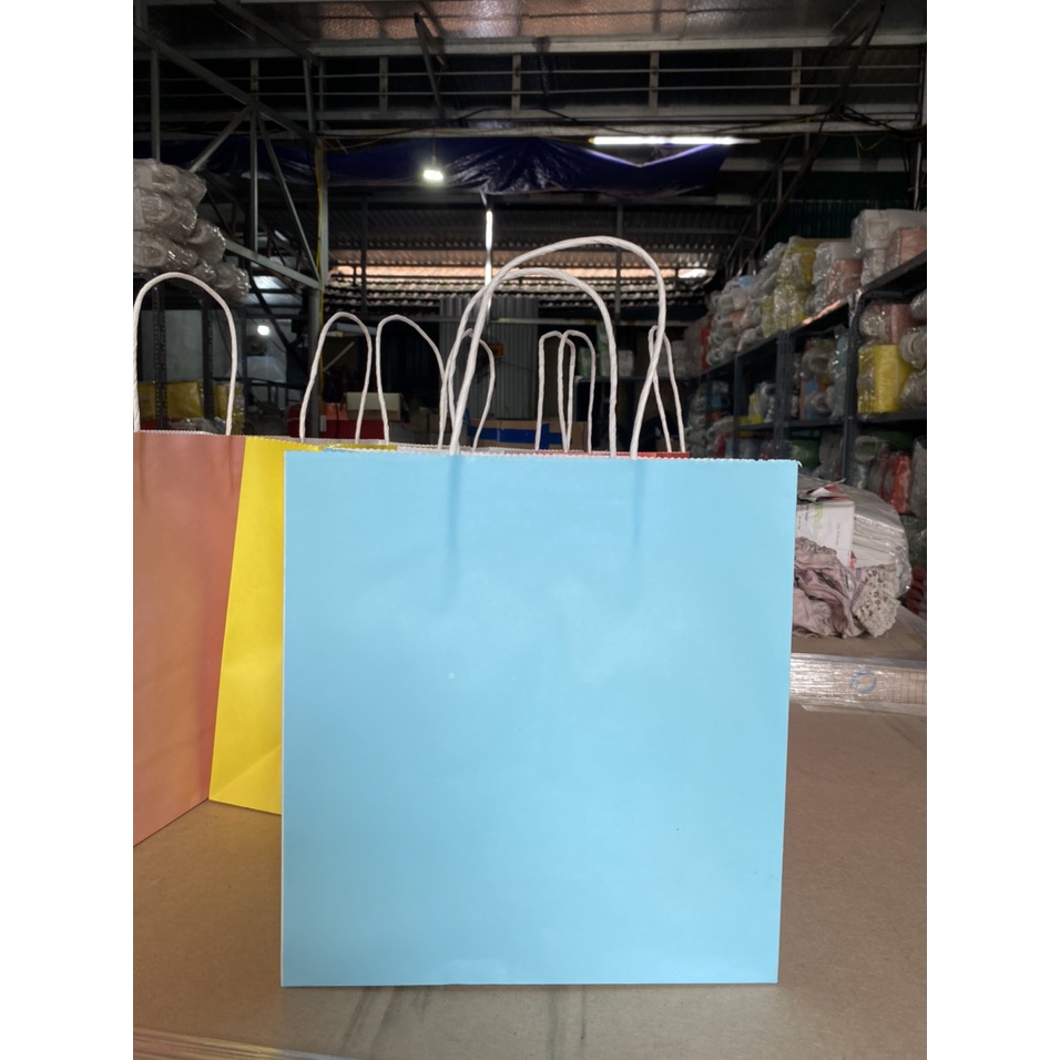 100 CÁI Túi giấy KRAFT NHẬT CAO 26 cm Ngang 25 cm Hông 10 cm - QUAI GIẤY XOẮN