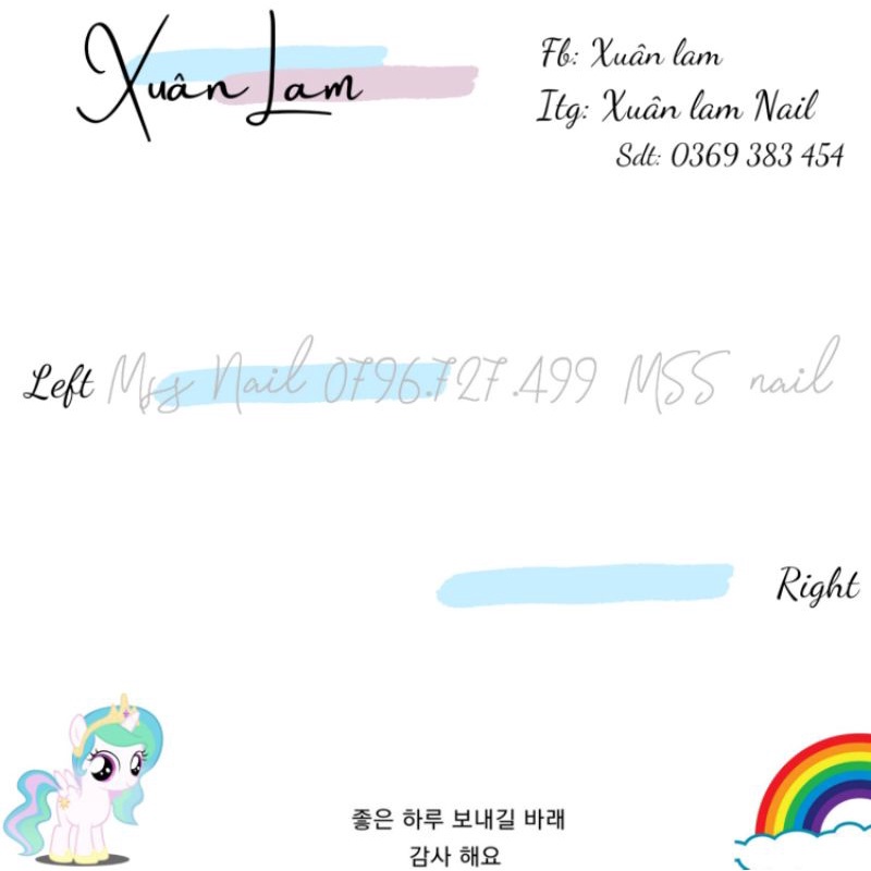 Thẻ nail, thẻ nail box , bìa nail box thiết kế theo yêu cầu