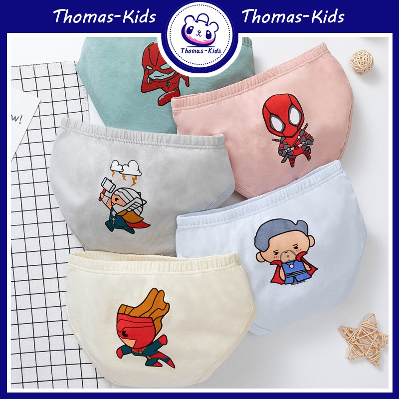 Set 5 Quần Lót Cotton Thoải Mái Họa Tiết Hoạt Hình Cho Bé Trai 3-11 Tuổi