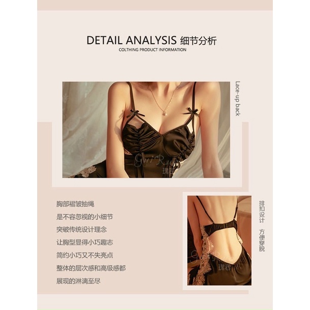 Váy ngủ 2 dây chất liệu lụa cao cấp cho phái nữ thêm cuốn hút