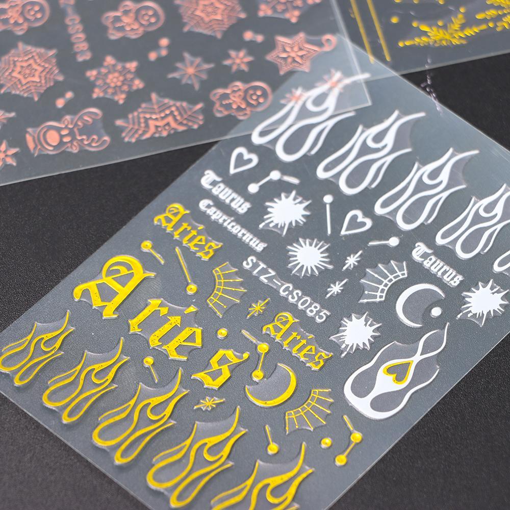 Hình Dán Móng Tay 3D Họa Tiết Giáng Sinh Hoạt Hình Kiểu Pháp