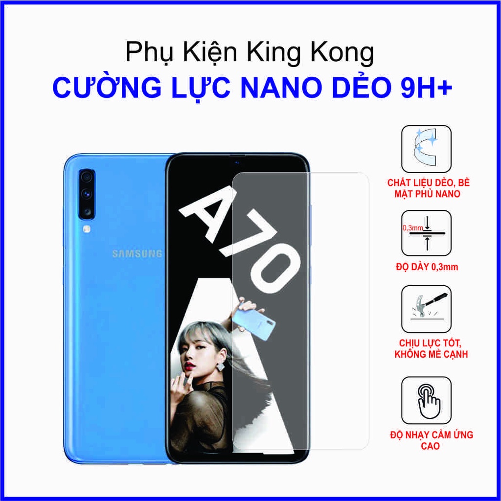Dán cường lực Samsung A70, A70S ,  cường lực nano dẻo 9H+