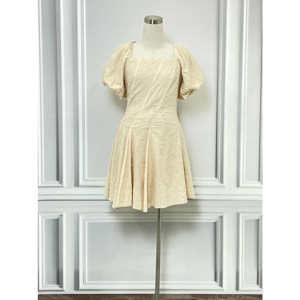 Váy tay bồng MUST HAVE hàng hiệu chính hãng thời trang nữ V15 màu nude size M secondhand thanh lý ký gửi