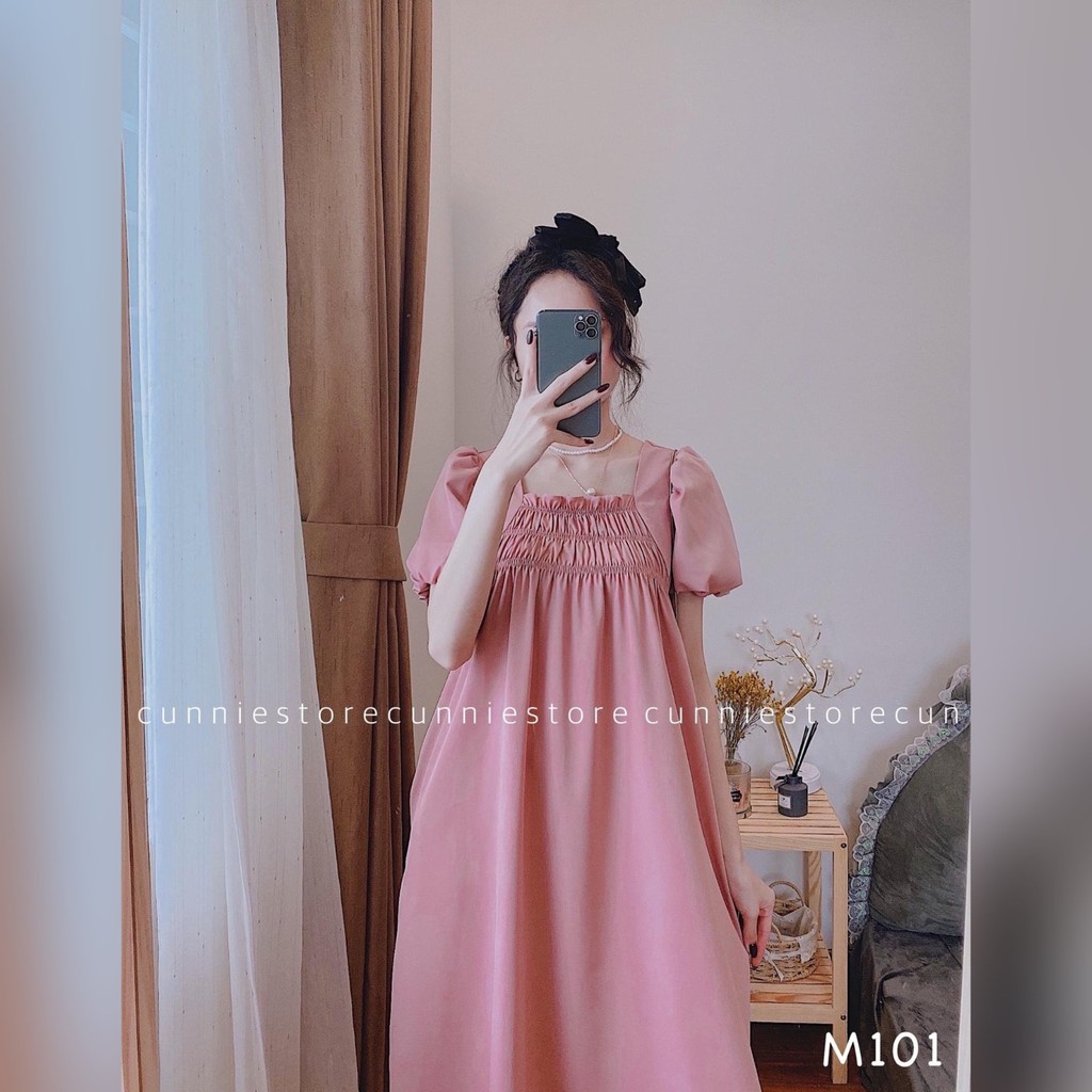 Váy Bầu Suông Đẹp Sang Chảnh Đầm Bầu Mùa Hè Thiết Kế Chun Ngực Thời Trang HD2638 Honey Mommy
