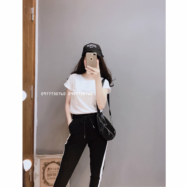 QUẦN BAGGY 1SỌC TRẮNG CÁ TÍNH CHO BẠN NỮ CHẤT COTTON MỀM MỊN CẠP CHUN THỜI TRANG BANAMO FASHION QUẦN BAGGY 1 SỌC 811