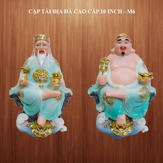 Cặp tượng thần tài ông địa đá cao cấp 10 inch - M6