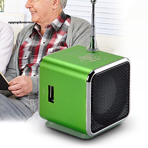 【OPHE】Portable Rechargeable Micro SD TF Mini USB LED Speaker Music Player FM Radio Stereo