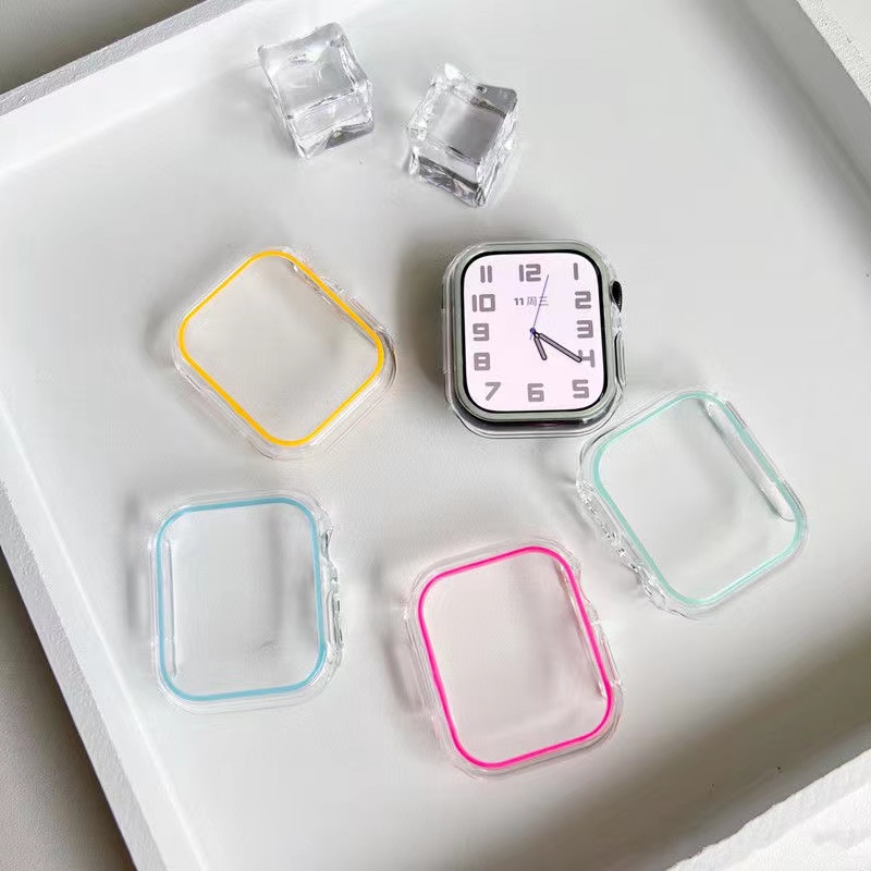 Ốp Lưng + KíNh CườNg LựC 2022 Cho ĐồNg Hồ Apple 49MM 45mm 41mm 44mm 40mm 42mm 38mm 7 6 5 4 3 2 1