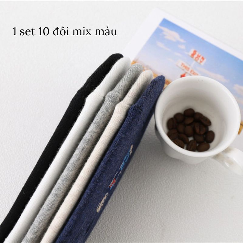 Set 5 đôi tất vớ gấu Wh.o.a.u 5 đôi mix màu hot hit hàng Quảng châu cao cấp JOLIVO