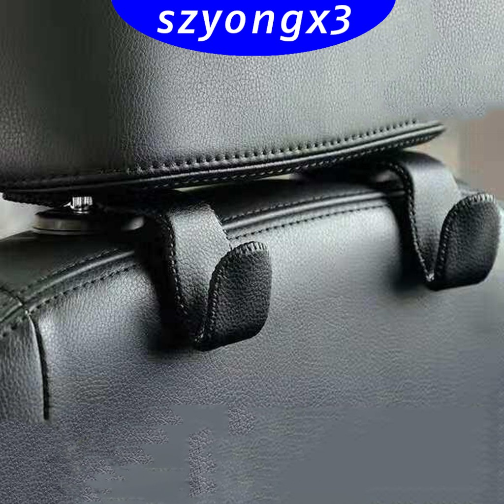 [HeatWave]  Universal Car Seat Back Headrest Hanger Leather Hook Storage Bag