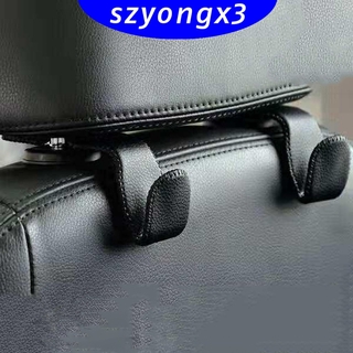 Universal Car Seat Back Headrest Hanger Leather Hook Storage Bag