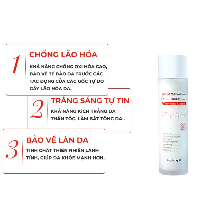 Nước hoa hồng cho da mụn trắng da tonner hàn quốc 7Day Angel’s Liquid Tone Up Whitening Program Glutathione LUVELA HH05