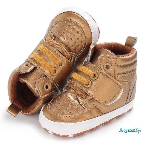 Bốt cổ cao bằng da PU đế mềm chống trơn trượt xinh xắn dành cho em bé