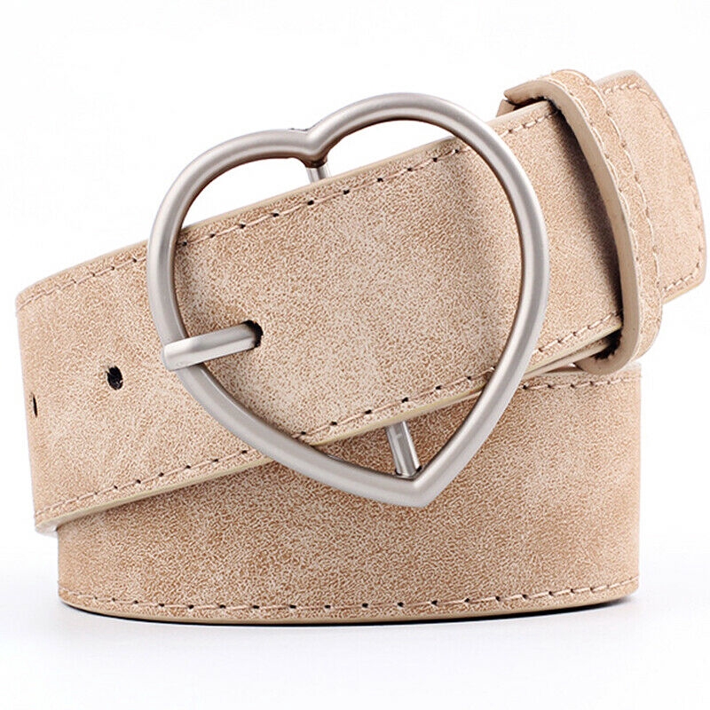 Thắt lưng giả da phối khóa hình trái tim thời trang vintage cá tính cho nữ