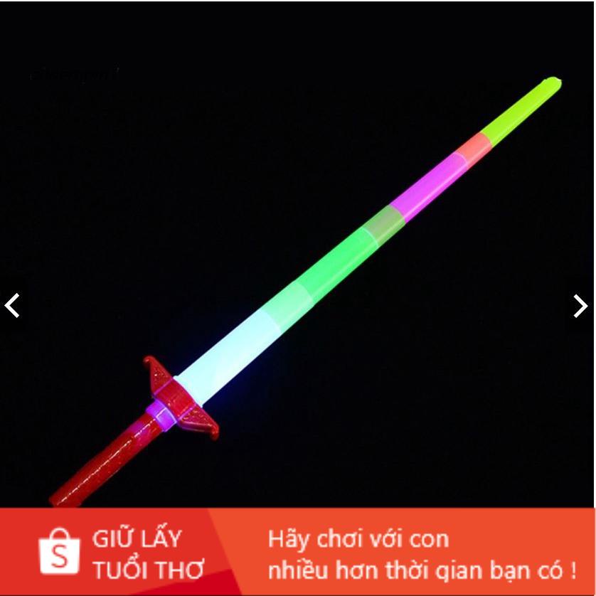 Đồ chơi gậy kiếm nhựa phát sáng Đồ chơi gậy có đèn rút gọn 4 khúc