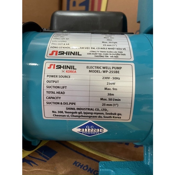 Máy bơm nước - Hút chân không Shinil SIP 250BE