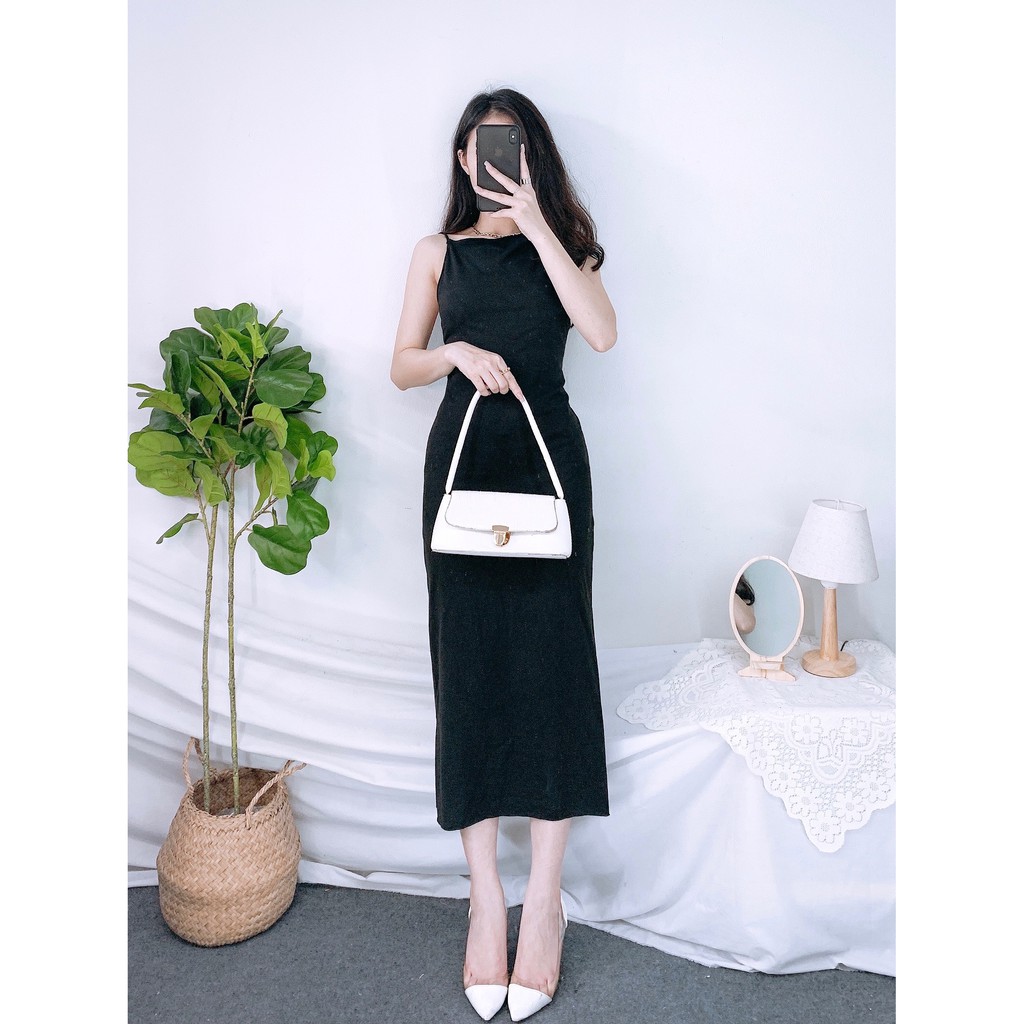 Váy 2 dây hở lưng nữ - Đầm dự tiệc dáng suông ôm body, thun co dãn tôn dáng SIÊU ĐẸP | BigBuy360 - bigbuy360.vn