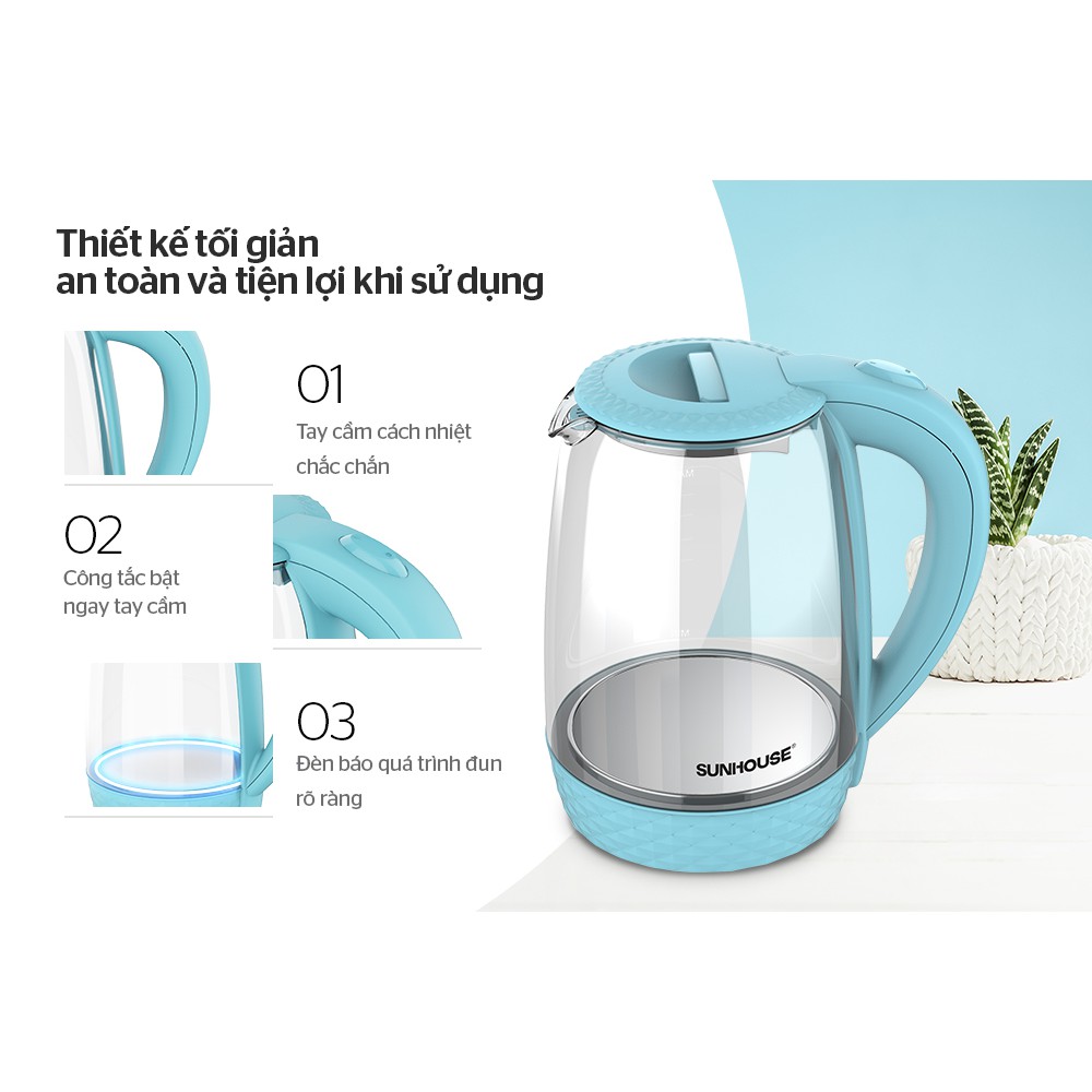Ấm siêu tốc Sunhouse 1,8L